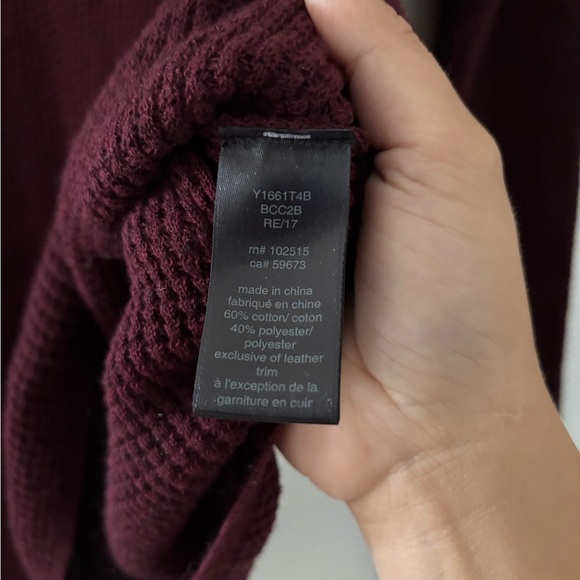 John Varvatos Waffle Knit Pullover Hoodie Wine - Picture 6 of 8